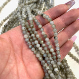 4mm Round Labradorite Bead, Labradorite Bead, Labradorite Bead Strand, 16” Labradorite Bead Strand