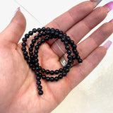 4mm Round Obsidian Bead, Obsidian Bead, Obsidian Bead Strand, 16” Obsidian Bead Strand