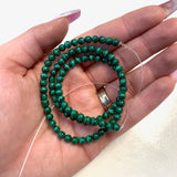 4mm Round Malachite Bead, Malachite Bead, Malachite Bead Strand, 16” Malachite Bead Strand