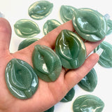 Green Aventurine Yoni Carving, Aventurine Gemstone Yoni Carving, Aventurine Vulva Carving, B-21