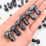 1" Larvikite Mushroom, Small Larvikite Mushroom, Larvikite Carving, Mushroom Carving Larvikite, P-128