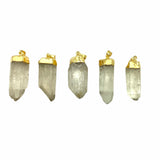 Quartz Point Pendant, Gold Capped Quartz Pendant, Gold Plated Quartz, Quartz Necklace, J-13