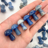 1" Blue Quartz Mushroom, Small Blue Quartz Mushroom, Blue Quartz Carving, Mushroom Carving Blue Quartz, P-122
