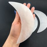 Large Selenite Moon, Selenite Moon, Selenite Charging Plate