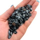 Snowflake Obsidian Chips, 25 grams Snowflake Obsidian, Small Obsidian, Tumbled Obsidian