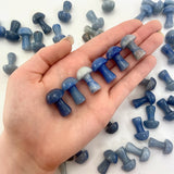 1" Blue Quartz Mushroom, Small Blue Quartz Mushroom, Blue Quartz Carving, Mushroom Carving Blue Quartz, P-122