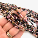 4mm Round Rainbow Tourmaline Bead, Multi Tourmaline Bead, Multi Tourmaline Bead Strand, 16” Multi Tourmaline Bead
