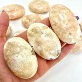 Stilbite Palm Stone, Smooth Stilbite Palm, Polished Stilbite Palm Stone, Healing Stilbite Palm