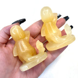 Orange Calcite Charmader, Medium Orange Calcite Charmander, Charmander Gemstone Carving, Charmander Crystal Carving