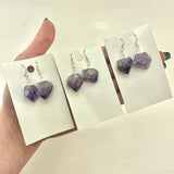 Amethyst Point Earrings, Amethyst Earring, Dangle Amethyst Earrings, J-08