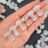 1" Clear Quartz Mushroom, Small Quartz Mushroom, Clear Quartz Carving, Mushroom Carving Clear Quartz, P-119