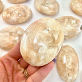 Stilbite Palm Stone, Smooth Stilbite Palm, Polished Stilbite Palm Stone, Healing Stilbite Palm