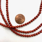 4mm Round Red Jasper Bead, Red Jasper Bead, Red Jasper Bead Strand, 16” Red Jasper Bead Strand
