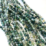 4mm Round Moss Agate Bead, Moss Agate Bead, Moss Agate Bead Strand, 16” Moss Agate Bead Strand