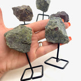 Dragonblood Jasper Stand, Rough Dragonblood on a stand, Dragonblood Jasper Specimen