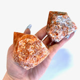 Orchid Calcite Cut Base Point, Top Polished Orchid Calcite Point, Raw Orchid Calcite Point