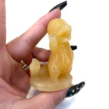 Orange Calcite Charmader, Medium Orange Calcite Charmander, Charmander Gemstone Carving, Charmander Crystal Carving