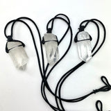 Quartz Point Necklace, Quartz Point on Cord, Large Quartz Pendant, J-16