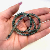 4mm Round Moss Agate Bead, Moss Agate Bead, Moss Agate Bead Strand, 16” Moss Agate Bead Strand