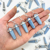 Angelite Swivel Pendant, Double Terminated Angelite Pendant, Polished Angelite Pendant, P-173