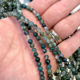 4mm Round Moss Agate Bead, Moss Agate Bead, Moss Agate Bead Strand, 16” Moss Agate Bead Strand