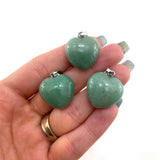 Green Aventurine Heart Pendant, Dainty Aventurine Heart Pendant, Aventurine Gemstone Heart Pendant