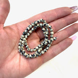 4mm Round Dalmatian Jasper Bead, Dalmatian Bead, Dalmatian Bead Strand, 16” Dalmatian Bead Strand