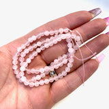4mm Round Rose Quartz Bead, Rose Quartz Bead, Rose Quartz Bead Strand, 16” Rose Quartz Bead Strand