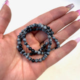 4mm Round Snowflake Obsidian Bead, Snowflake Obsidian Bead Strand, 16” Snowflake Obsidian Bead Strand