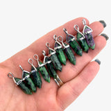 Ruby Zoisite Pendant, Dainty Ruby Zoisite Pendant, Gemstone Point Pendant, Ruby Zoisite Point Pendant, A-06