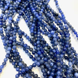 4mm Round Sodalite Bead, Sodalite Bead, Sodalite Bead Strand, 16” Sodalite Bead Strand