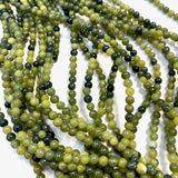 4mm Round Nephrite Jade Bead, Jade Bead, Jade Bead Strand, 16” Nephrite Jade Bead Strand