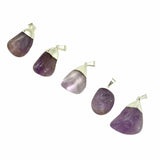 Silver Capped Amethyst Pendant, Amethyst Pendant, Silver Plated Amethyst, Amethyst Necklace, J-77