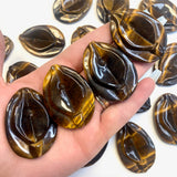 Tigers Eye Yoni Carving, Tigers Eye Gemstone Yoni Carving, Tigers Eye Vulva Carving, B-21