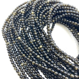 4mm Round Goldsheen Obsidian Bead, Goldsheen Obsidian Bead, 16” Goldsheen Obsidian Bead Strand