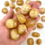 Honey Calcite Tumble, Tumbled Honey Calcite, Healing Calcite Stone, T-27
