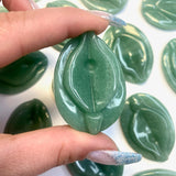 Green Aventurine Yoni Carving, Aventurine Gemstone Yoni Carving, Aventurine Vulva Carving, B-21