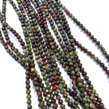 4mm Round Dragonblood Jasper Bead, Dragonblood Bead, Dragonblood Bead Strand, 16” Dragonblood Bead Strand