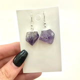 Amethyst Point Earrings, Amethyst Earring, Dangle Amethyst Earrings, J-08