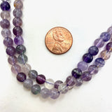 6mm Round Purple Fluorite Bead, Purple Fluorite Bead, Purple Fluorite Bead Strand, 16” Purple Fluorite Bead Strand