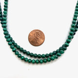 4mm Round Malachite Bead, Malachite Bead, Malachite Bead Strand, 16” Malachite Bead Strand