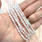 4mm Round Rose Quartz Bead, Rose Quartz Bead, Rose Quartz Bead Strand, 16” Rose Quartz Bead Strand