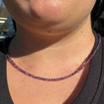 3mm Faceted Gemstone Necklace, Dainty Crystal Necklace, Natural Gemstone Necklace, Facet Gemstone Necklace
