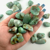 Azurite with Green Moonstone Tumble, Tumbled Azurite Green Moonstone, Green Moonstone with Azurite, P-165