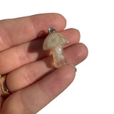 Gemstone Mushroom Pendant, Crystal Mushroom Pendant, Natural Crystal Mushroom Pendant for Necklace