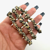 Dalmatian Jasper Gemstone Bracelet, Dalmatian Stone Bracelet, Dalmatian Chip Bracelet, GE-57