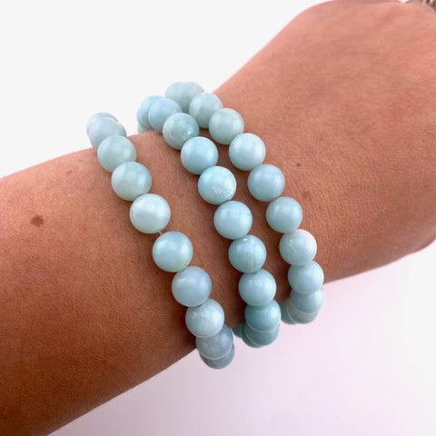 8mm Amazonite Bracelet, Round Amazonite Bracelet, Amazonite Gemstone Bracelet, GC-04