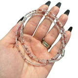 28" Long Faceted Gemstone Necklace - Dainty and Long Crystal Necklace - Magnetic Clasp Necklace