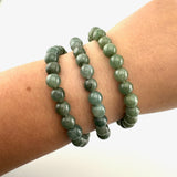 Green Jade Round Bracelet, 7-8mm Jade Bracelet, Quality Jade Bracelet, A-12