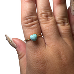 Sterling Silver Adjustable Gemstone Ring - Over 90 Options - Natural Crystal Ring